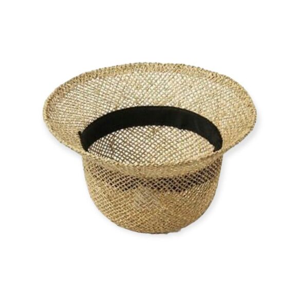 Hand-Woven Seagrass Bucket Summer Sun Hat - Picture 3 of 4
